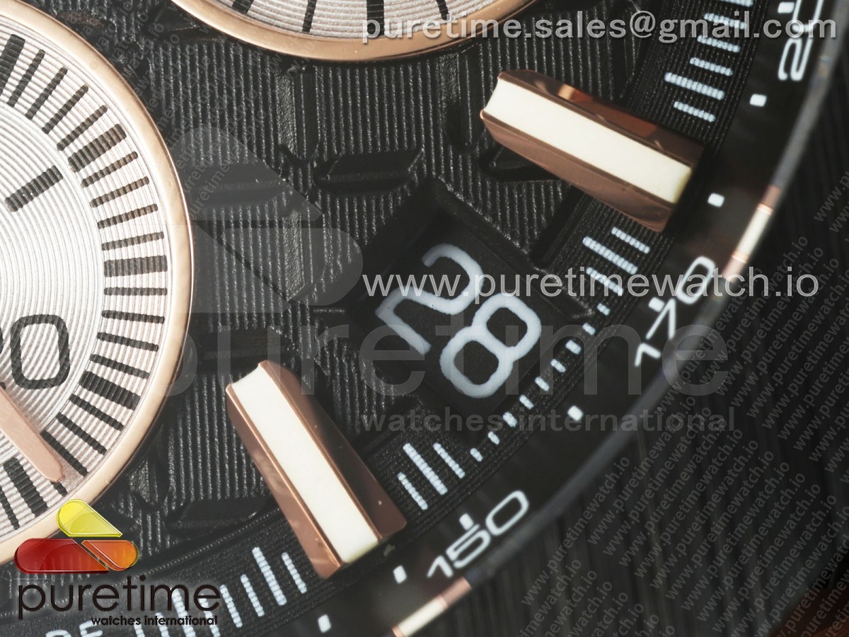 Royal Oak Offshore 43mm 26420ro RG APPF Black Dial on Black Leather Strap A4401