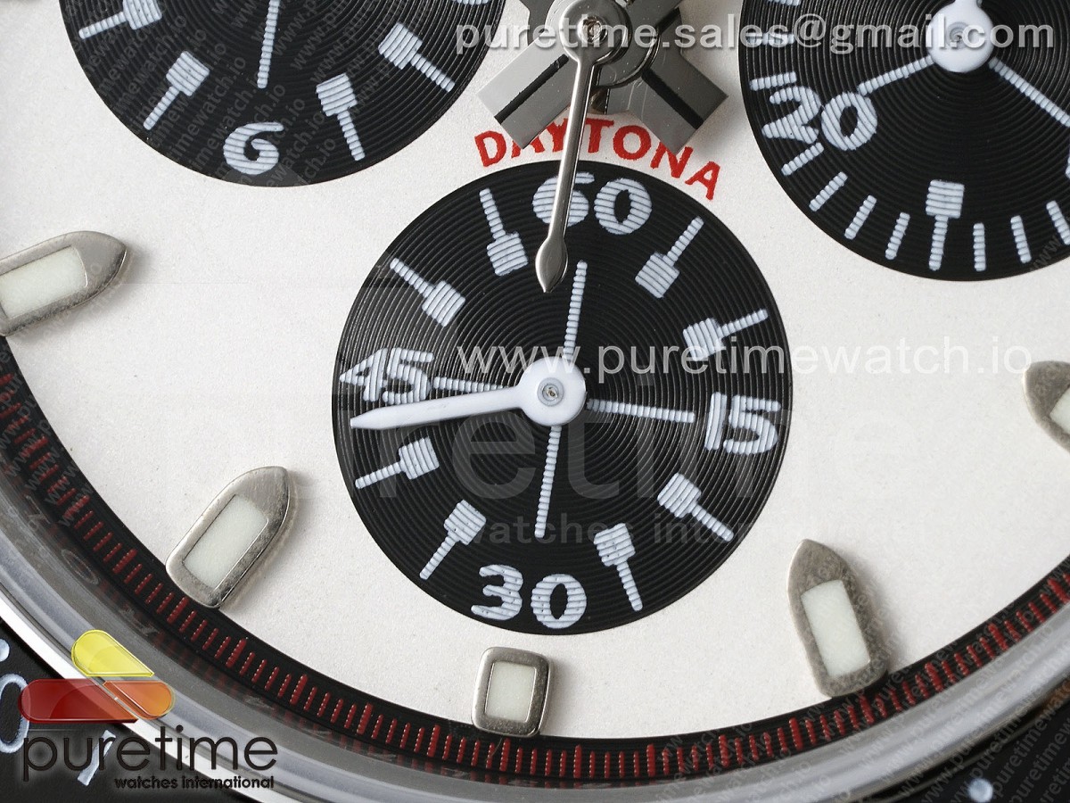Daytona Blaken Vintage SS EF White/Black Dial Style 2 on SS Bracelet A7750