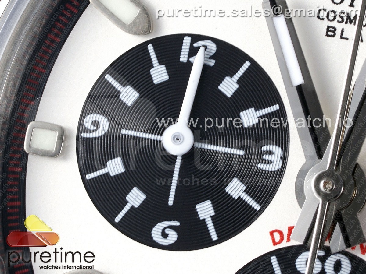 Daytona Blaken Vintage SS EF White/Black Dial Style 2 on SS Bracelet A7750