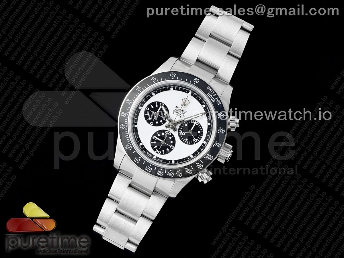 Daytona Blaken Vintage SS EF White/Black Dial Style 3 on SS Bracelet A7750