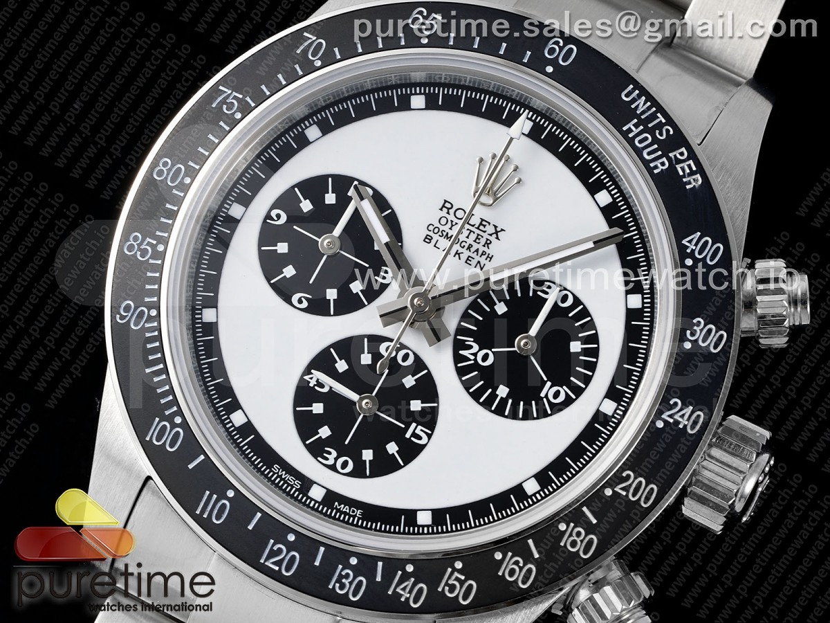 Daytona Blaken Vintage SS EF White/Black Dial Style 3 on SS Bracelet A7750