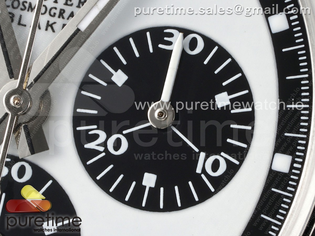 Daytona Blaken Vintage SS EF White/Black Dial Style 3 on SS Bracelet A7750
