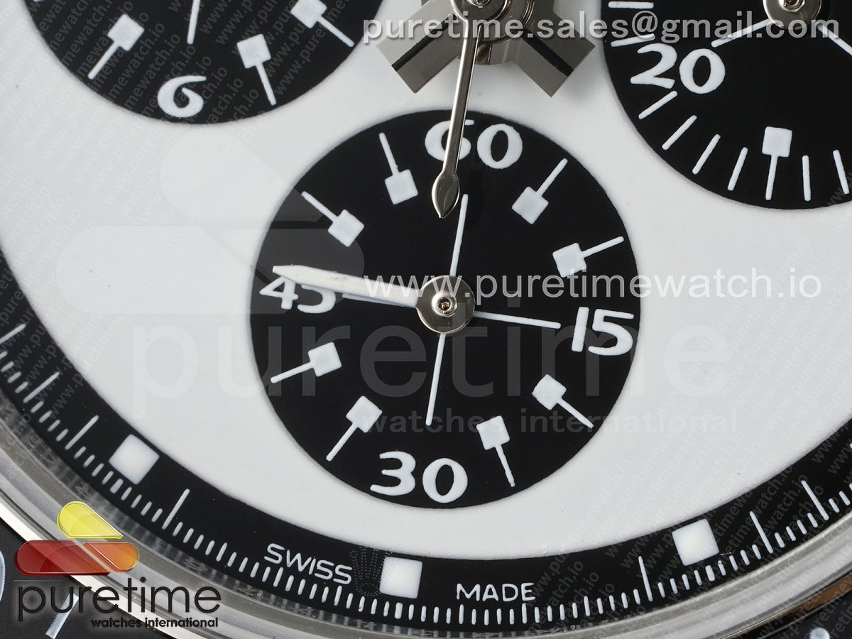 Daytona Blaken Vintage SS EF White/Black Dial Style 3 on SS Bracelet A7750