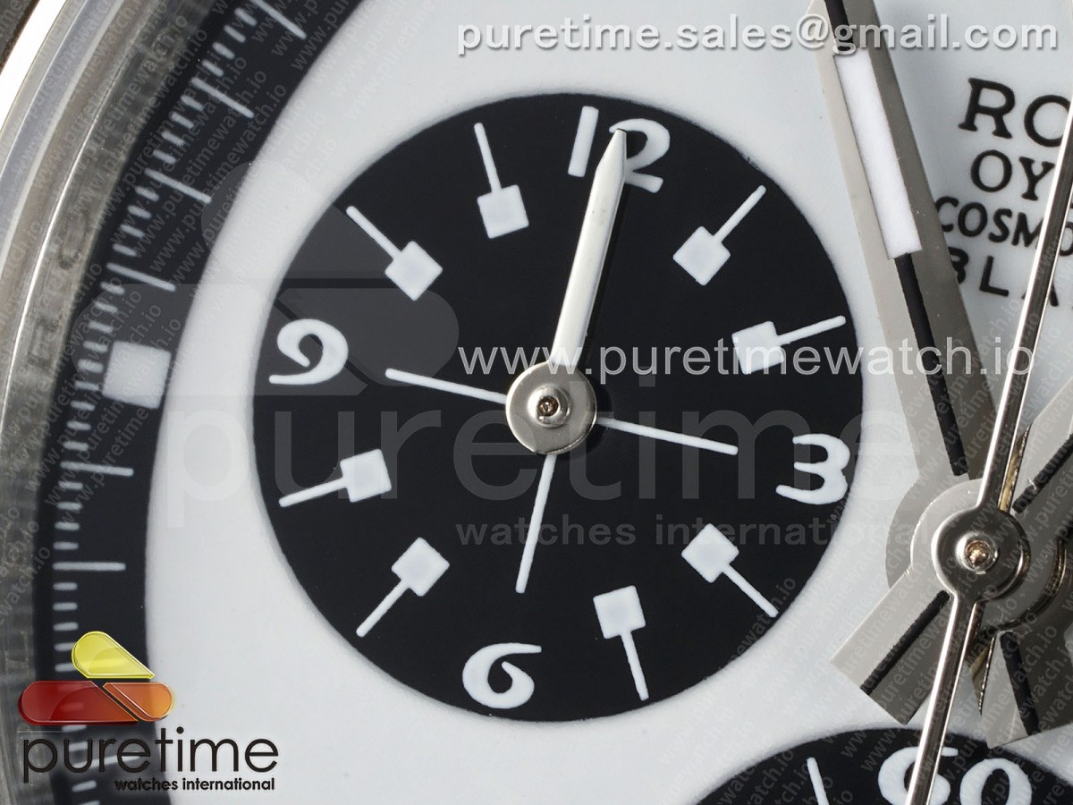 Daytona Blaken Vintage SS EF White/Black Dial Style 3 on SS Bracelet A7750