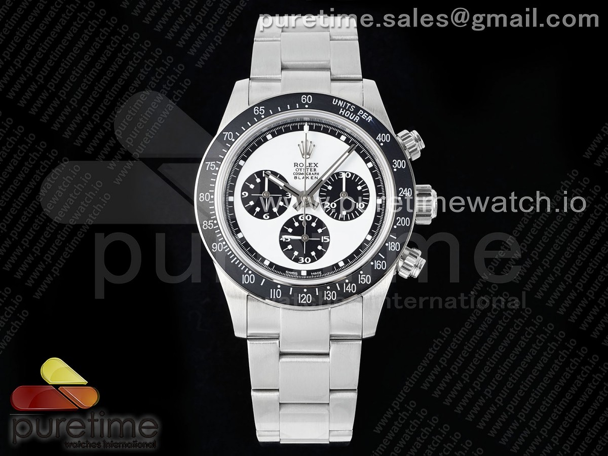 Daytona Blaken Vintage SS EF White/Black Dial Style 3 on SS Bracelet A7750