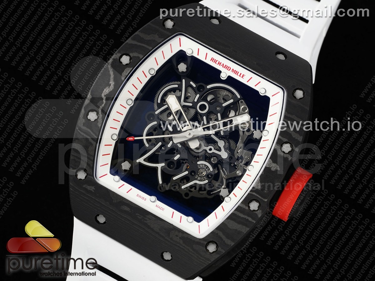 RM055 NTPT ZF White Bezel White Crown on Rubber Strap RMUL2