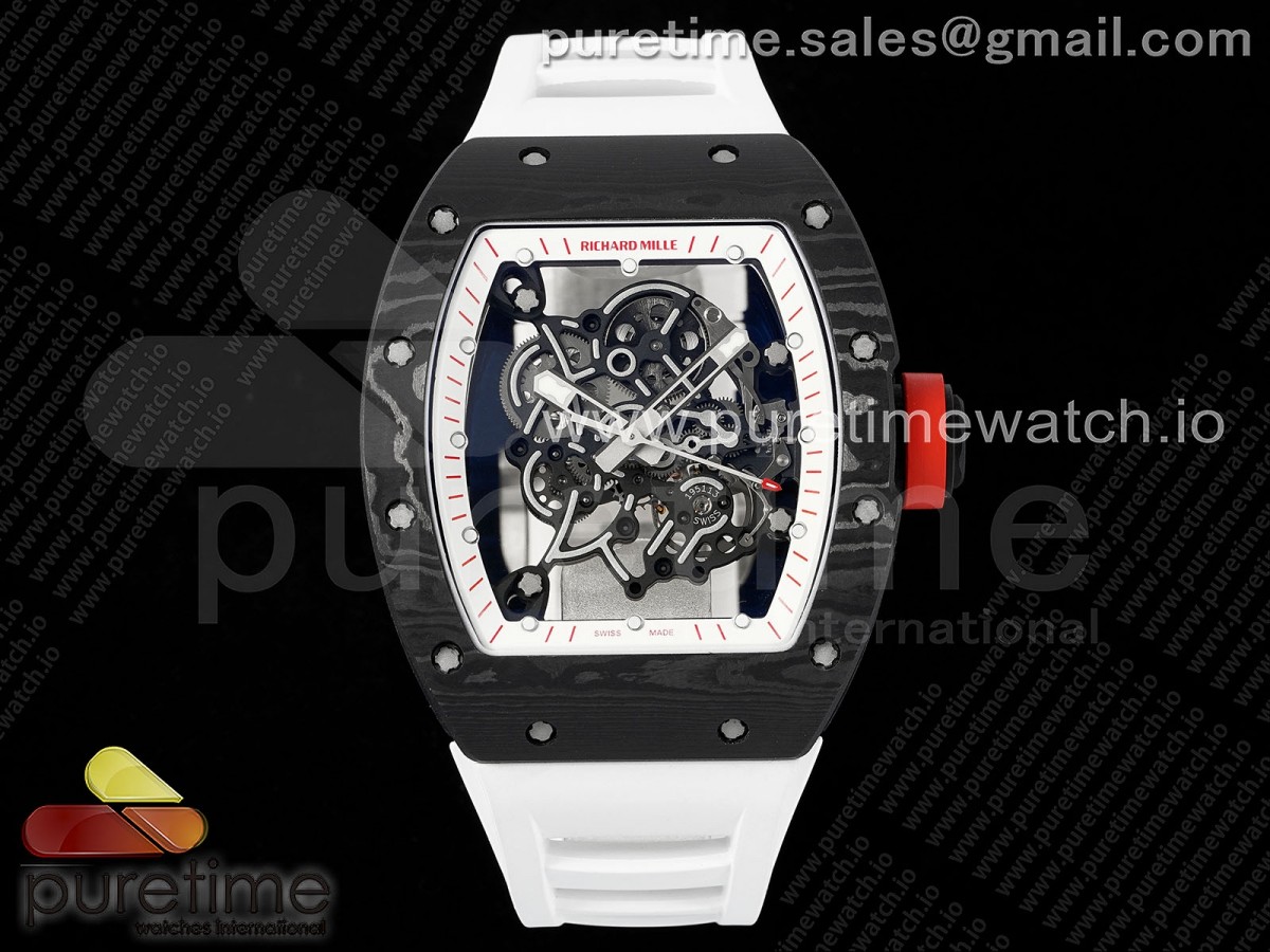 RM055 NTPT ZF White Bezel White Crown on Rubber Strap RMUL2