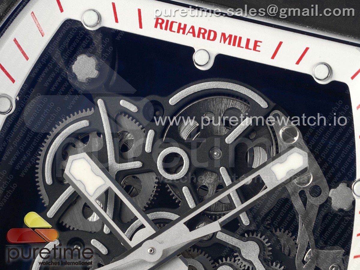 RM055 NTPT ZF White Bezel White Crown on Rubber Strap RMUL2
