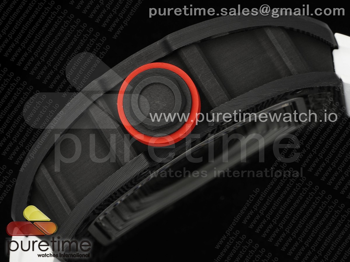 RM055 NTPT ZF White Bezel White Crown on Rubber Strap RMUL2