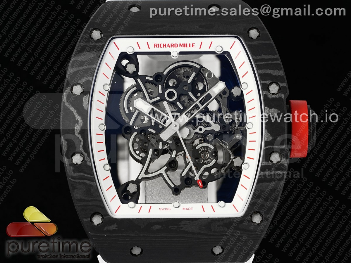 RM055 NTPT ZF White Bezel White Crown on Rubber Strap RMUL2