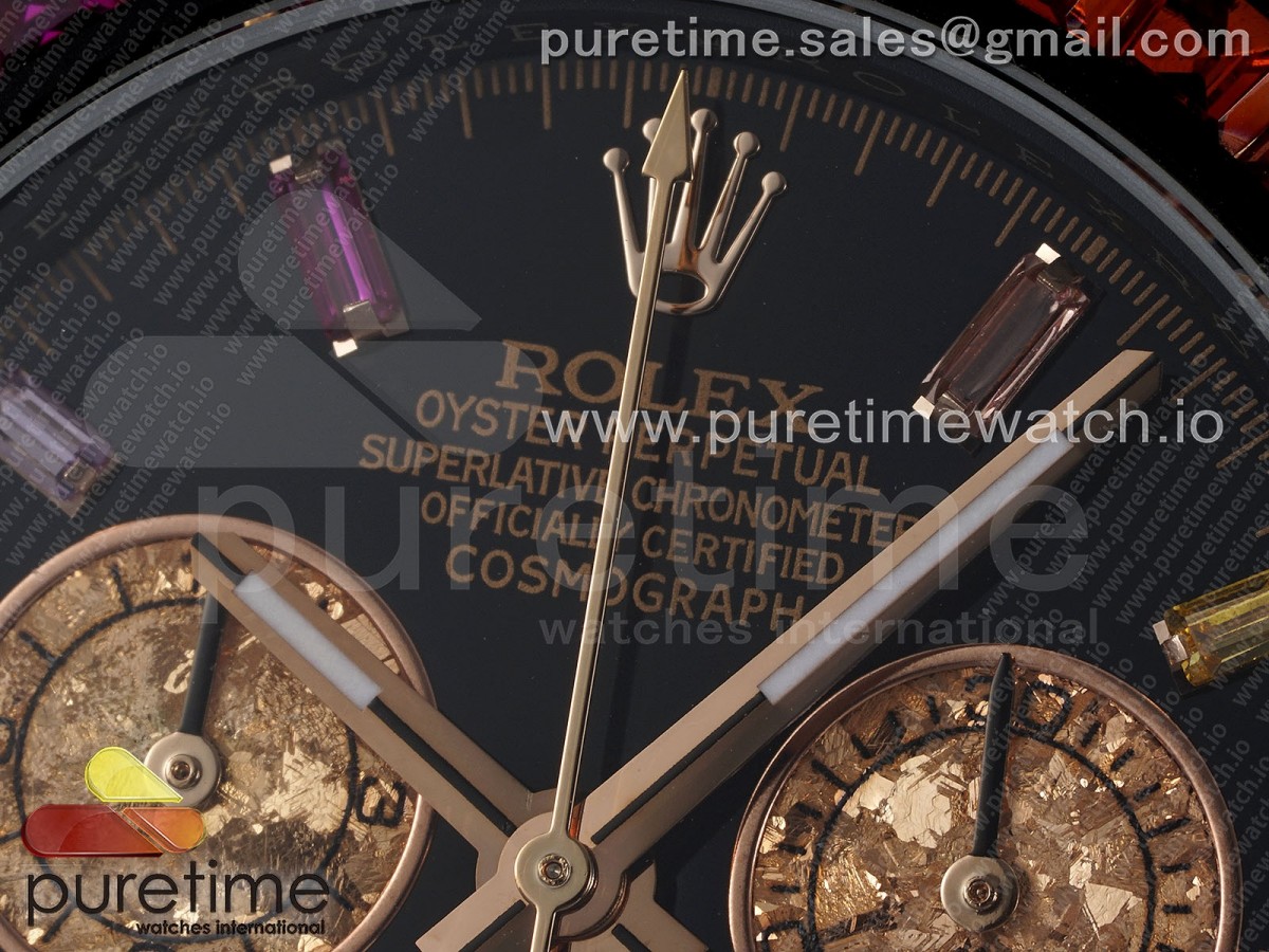 Daytona PVD Rainbow EF Black/RG Dial Style 1 on PVD Bracelet A7750