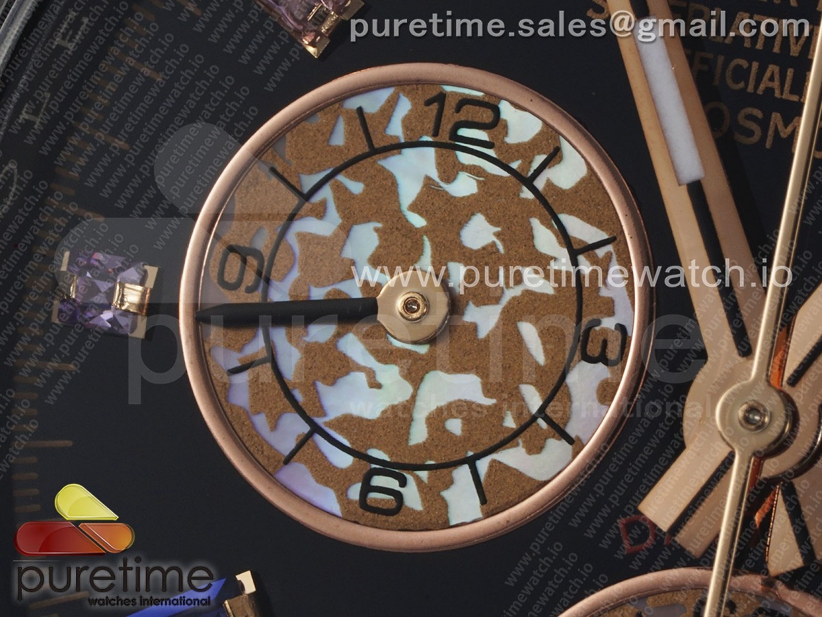 Daytona PVD Rainbow EF Black/RG Dial Style 2 on PVD Bracelet A7750