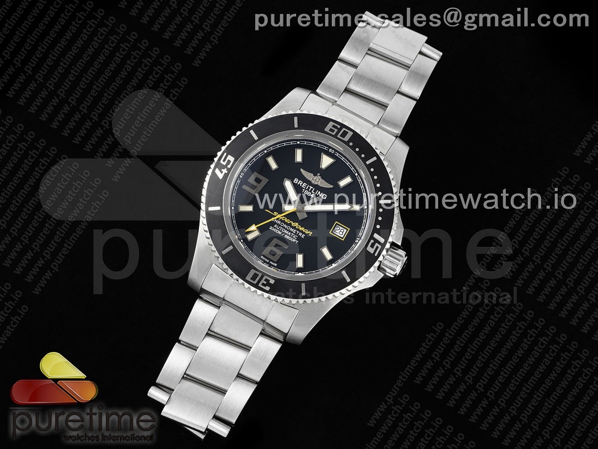 Superocean Automatic 44 EF Black/Yellow Dial on SS Bracelet A2824