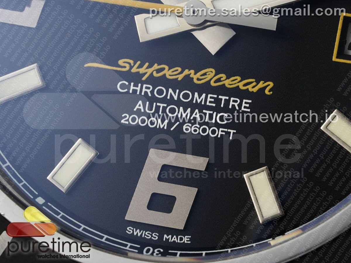 Superocean Automatic 44 EF Black/Yellow Dial on SS Bracelet A2824