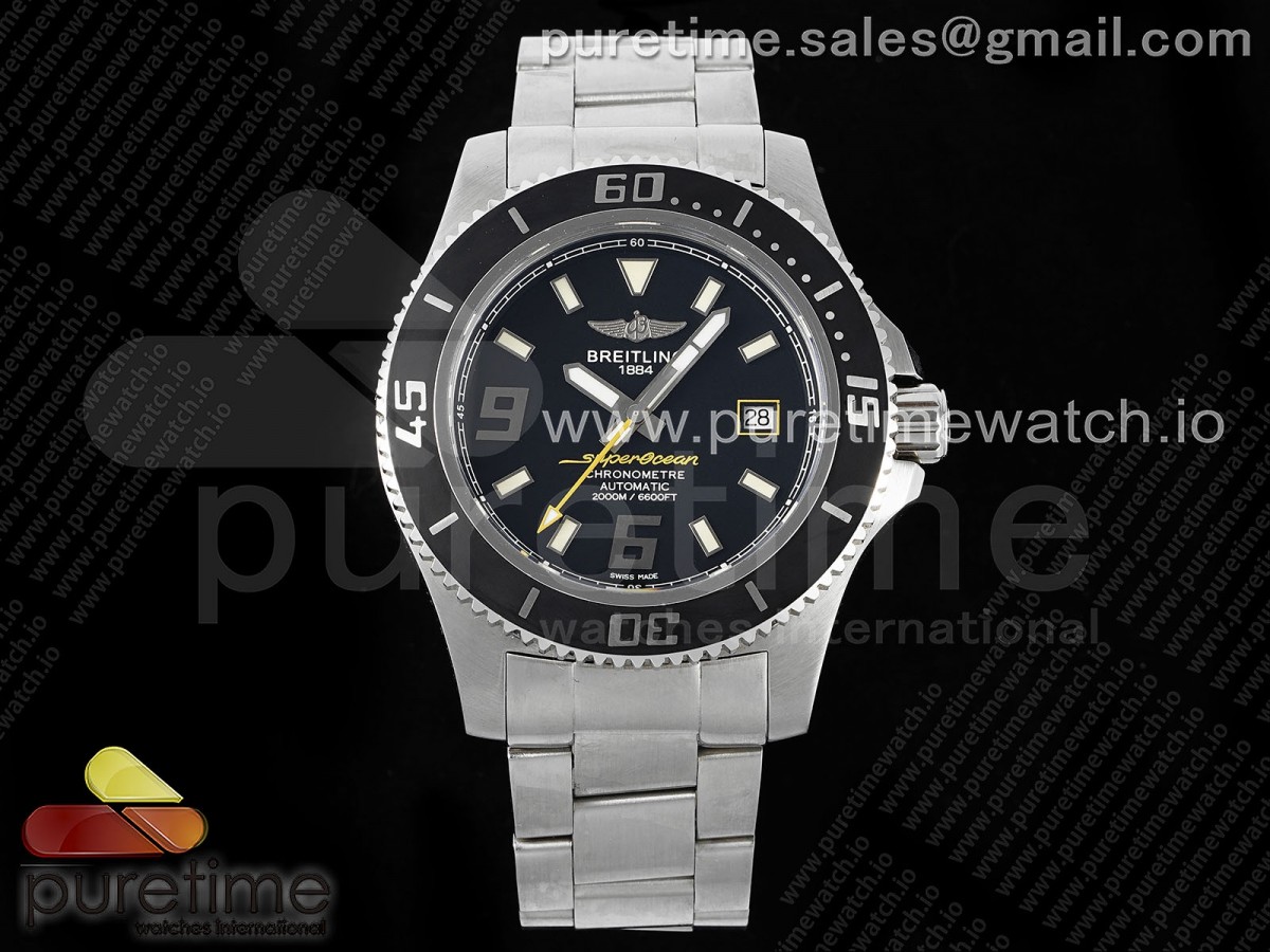 Superocean Automatic 44 EF Black/Yellow Dial on SS Bracelet A2824