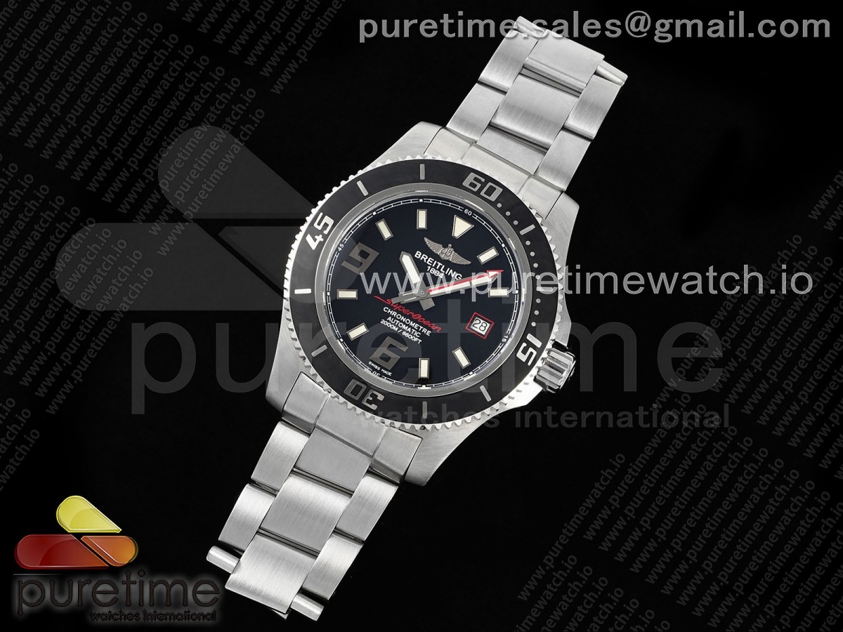 Superocean Automatic 44 EF Black/Red Dial on SS Bracelet A2824