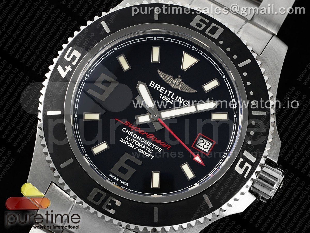 Superocean Automatic 44 EF Black/Red Dial on SS Bracelet A2824