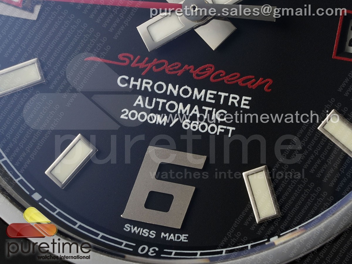 Superocean Automatic 44 EF Black/Red Dial on SS Bracelet A2824