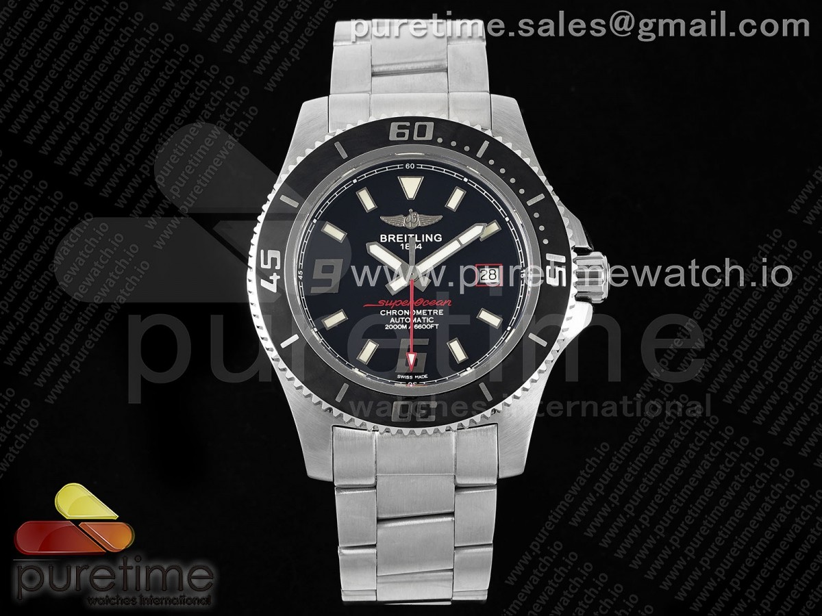 Superocean Automatic 44 EF Black/Red Dial on SS Bracelet A2824