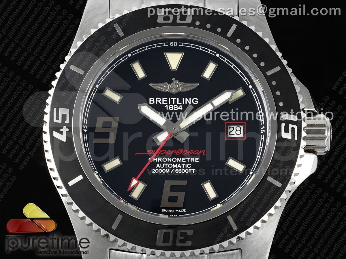 Superocean Automatic 44 EF Black/Red Dial on SS Bracelet A2824