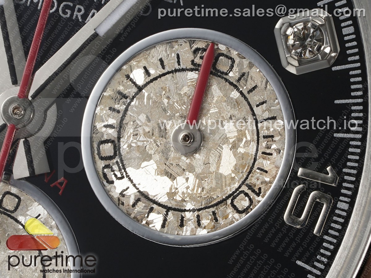Daytona SS Rainbow EF Black/Silver Diamonds Dial on SS Bracelet A7750