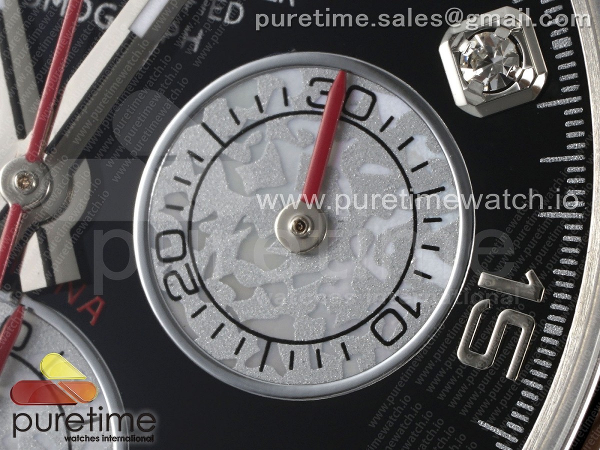 Daytona SS Rainbow EF Black/White Diamonds Dial on SS Bracelet A7750