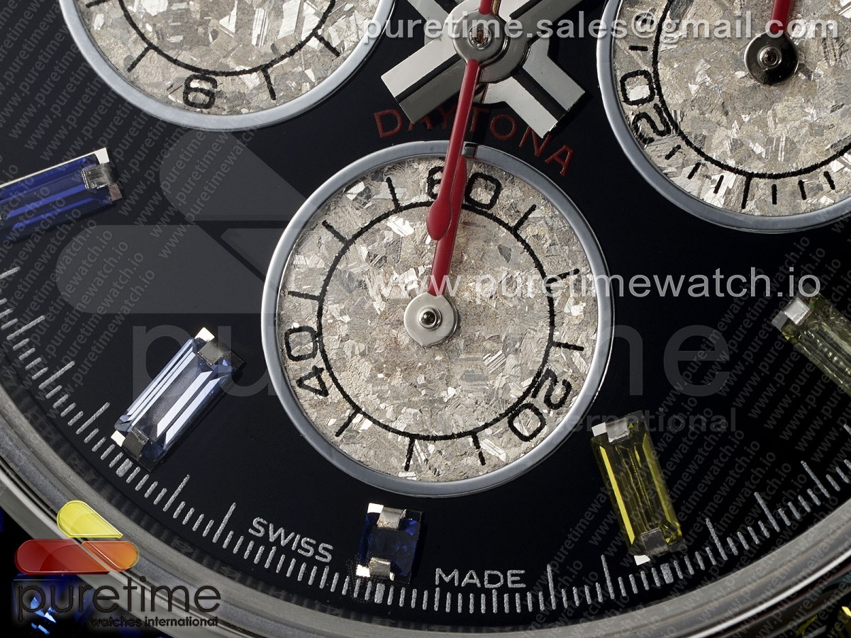 Daytona SS Rainbow EF Black/Silver Rainbow Dial on SS Bracelet A7750