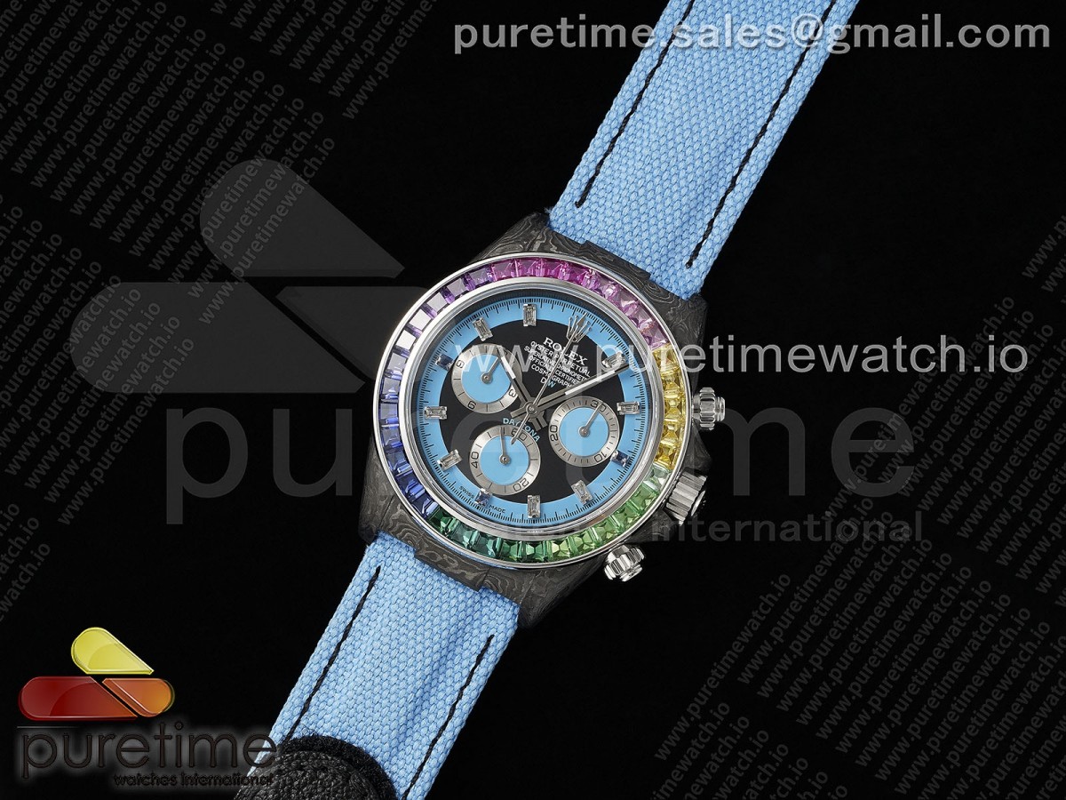 Daytona DIW Carbon Rainbow EF Blue/Black Dial on Blue Nylon Strap A7750