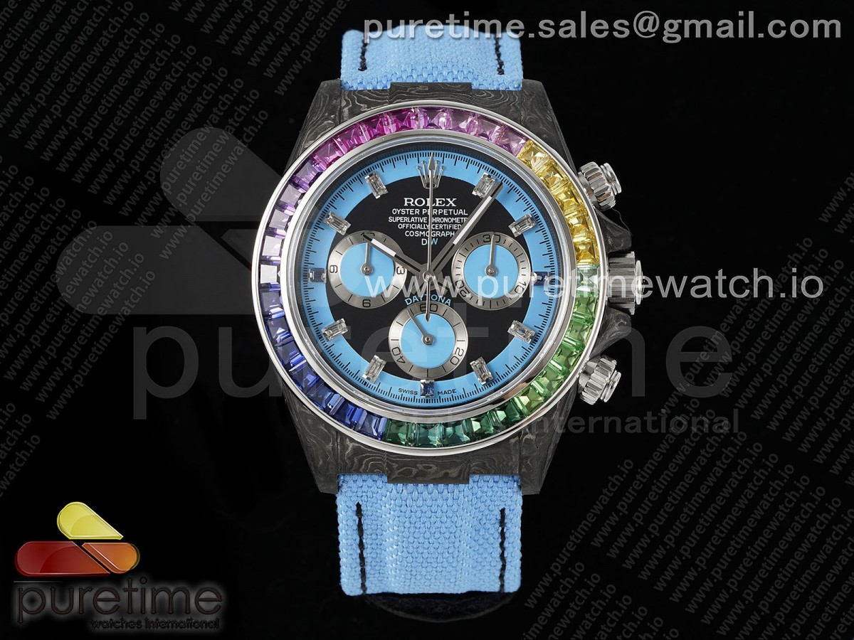 Daytona DIW Carbon Rainbow EF Blue/Black Dial on Blue Nylon Strap A7750