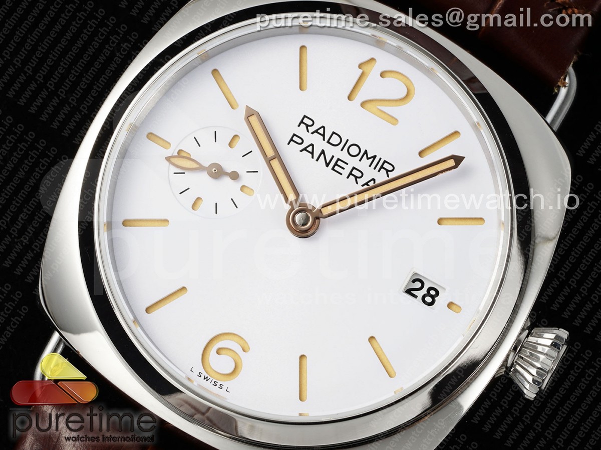 PAM1292 Radiomir Quaranta TTF White Dial on Brown Leather Strap A7750