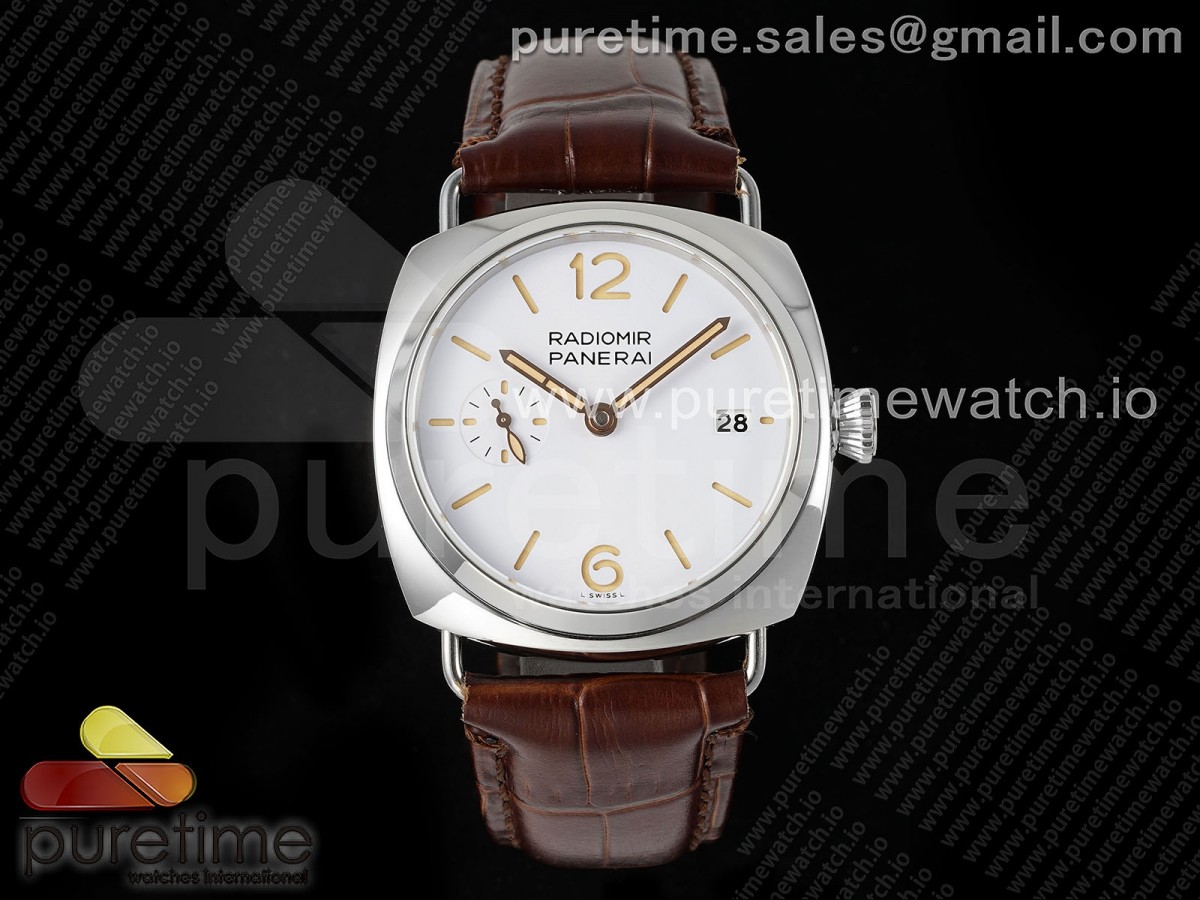 PAM1292 Radiomir Quaranta TTF White Dial on Brown Leather Strap A7750