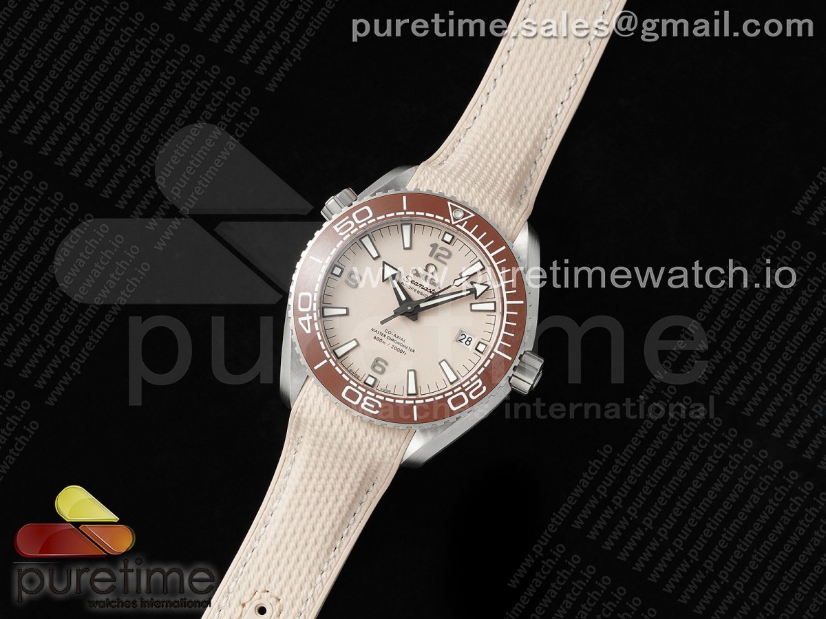 Planet Ocean 43.5mm SS VSF Brown Bezel Sand Dial on Sand Rubber Strap A8900
