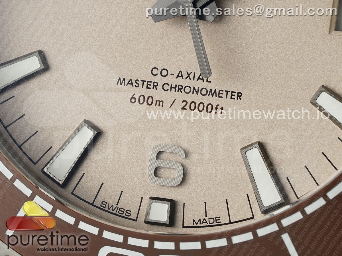 Planet Ocean 43.5mm SS VSF Brown Bezel Sand Dial on Sand Rubber Strap A8900