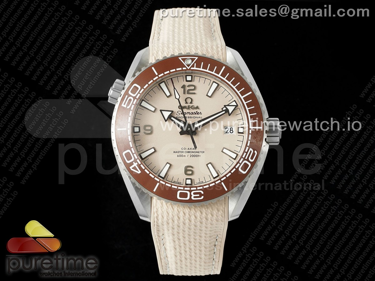 Planet Ocean 43.5mm SS VSF Brown Bezel Sand Dial on Sand Rubber Strap A8900