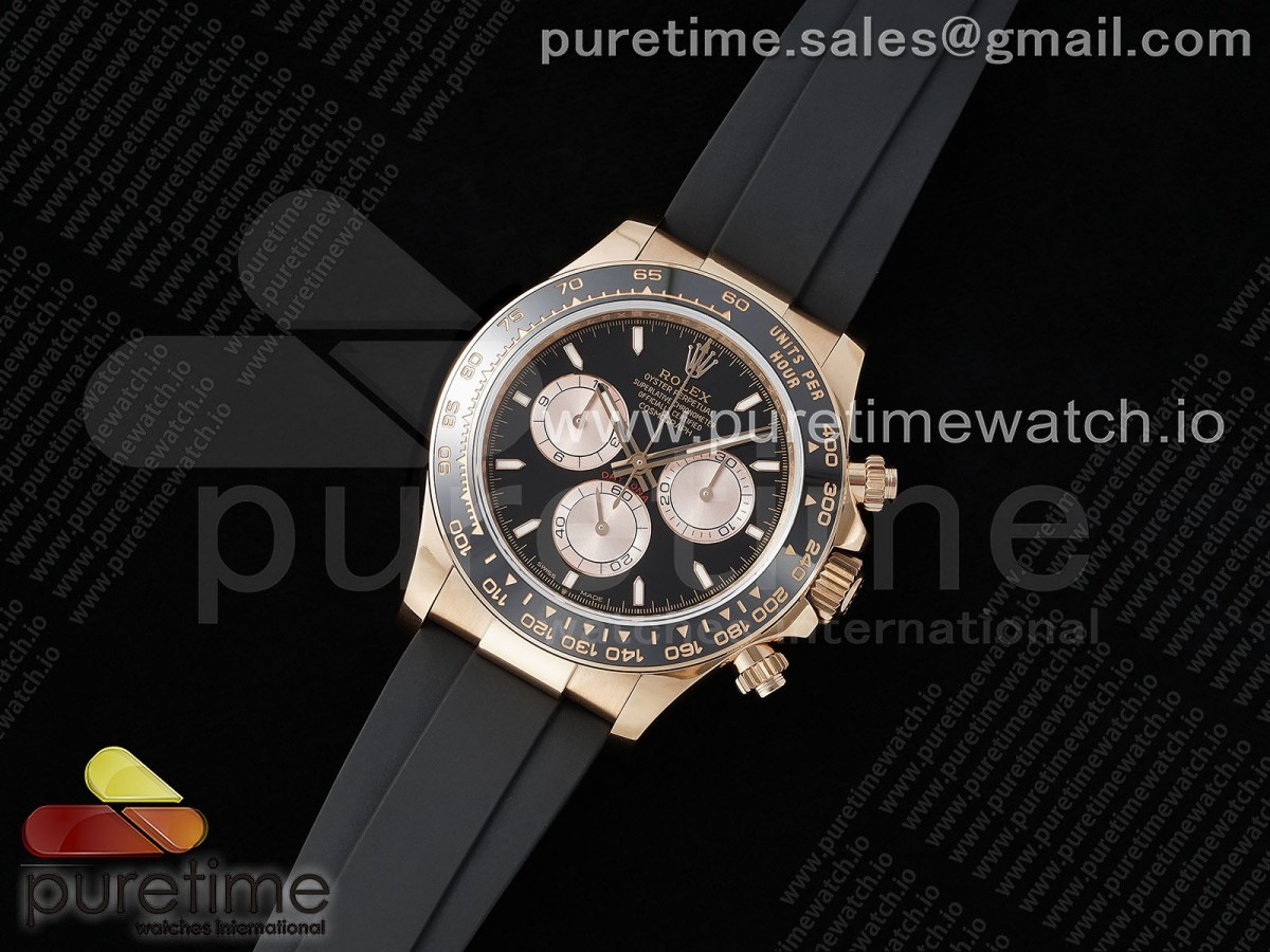 Daytona 126515 QF Black/RG Dial on Oysterflex Strap SH4131 V6 (Weighted)