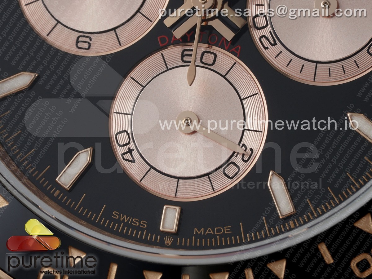 Daytona 126515 QF Black/RG Dial on Oysterflex Strap SH4131 V6 (Weighted)
