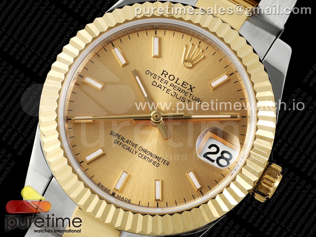 DateJust 31 278273 SS/YG GMF 904L Steel YG Stick Dial on Oyster Bracelet A2824