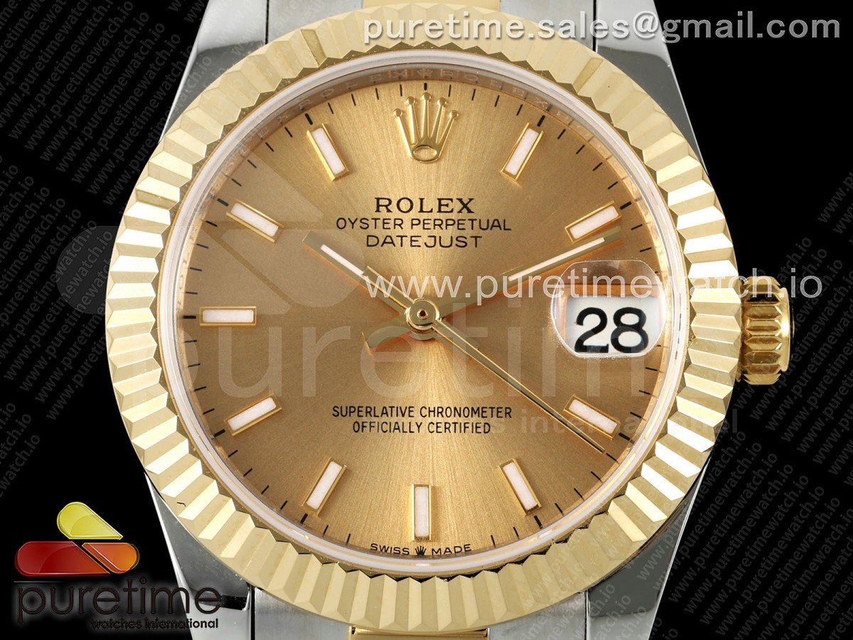 DateJust 31 278273 SS/YG GMF 904L Steel YG Stick Dial on Oyster Bracelet A2824