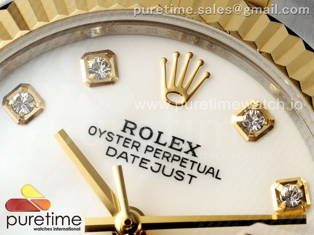 DateJust 31 278273 SS/YG GMF 904L Steel White MOP Diamonds Dial on Oyster Bracelet A2824