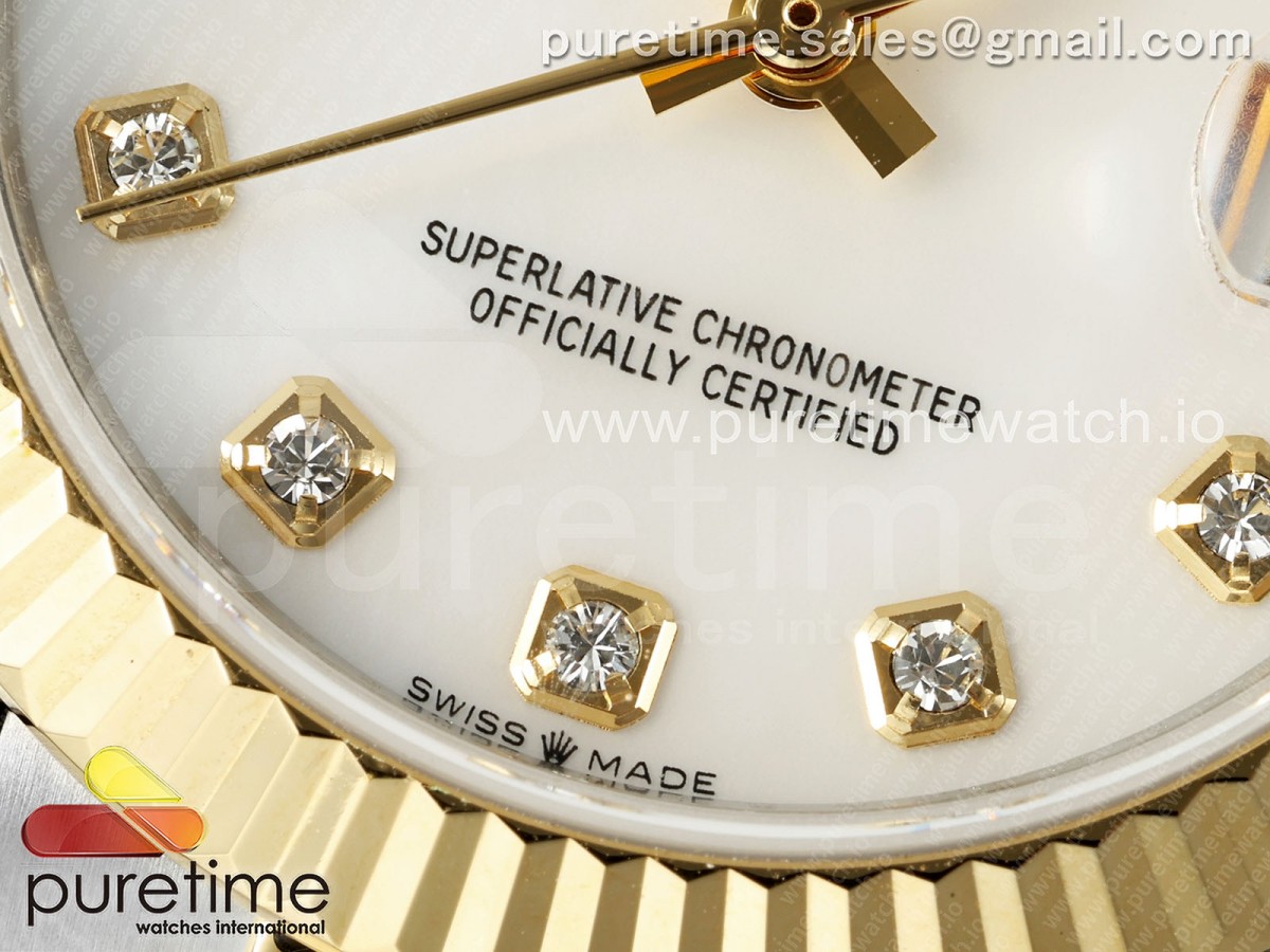 DateJust 31 278273 SS/YG GMF 904L Steel White MOP Diamonds Dial on Oyster Bracelet A2824
