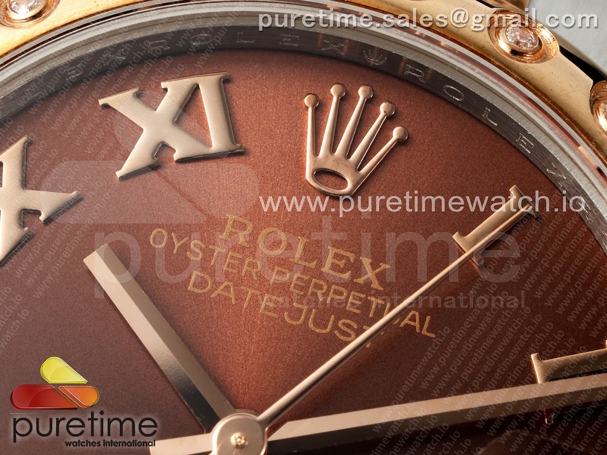 DateJust 31 278341rbr SS/RG GMF 904L Steel Brown Roman Dial on Oyster Bracelet A2824