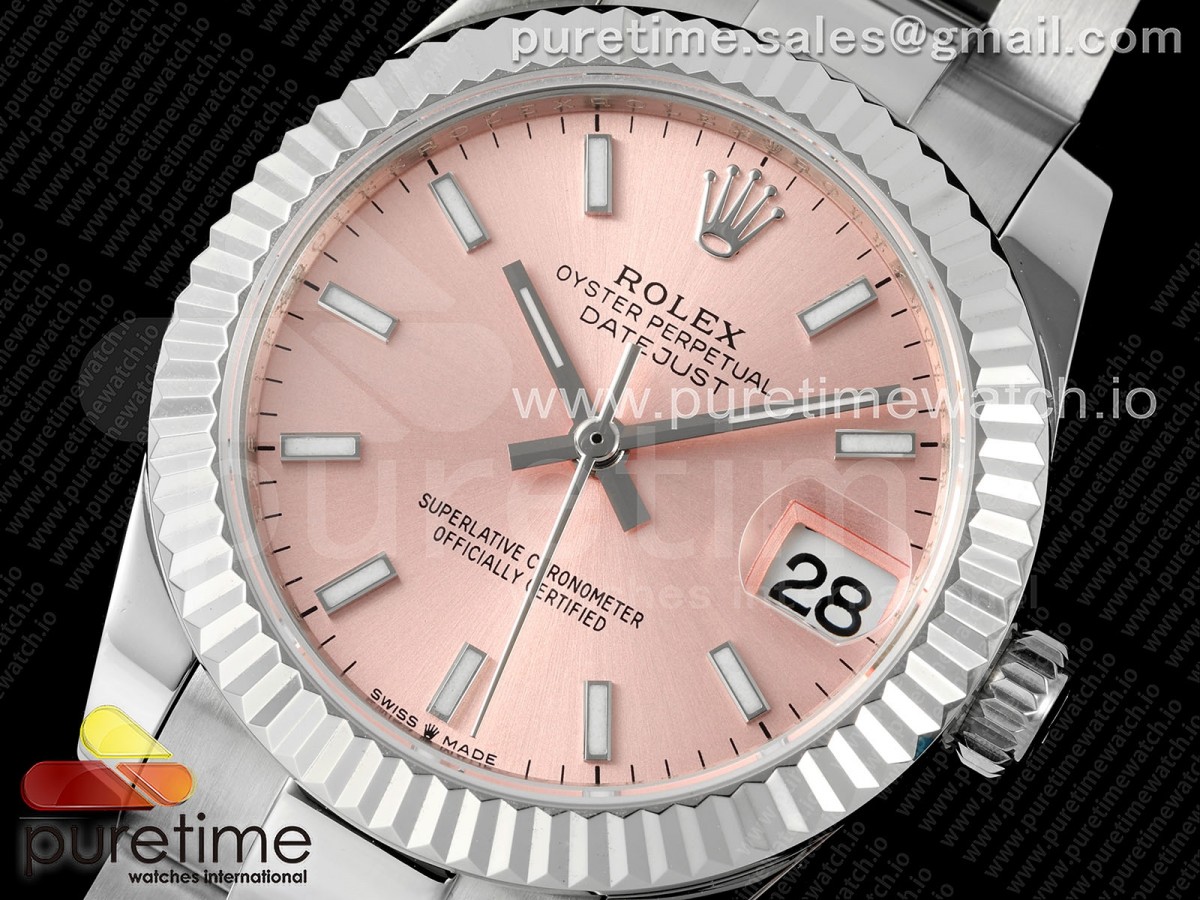 DateJust 31 278274 SS GMF 904L Steel Pink Stick Dial on Oyster Bracelet A2824