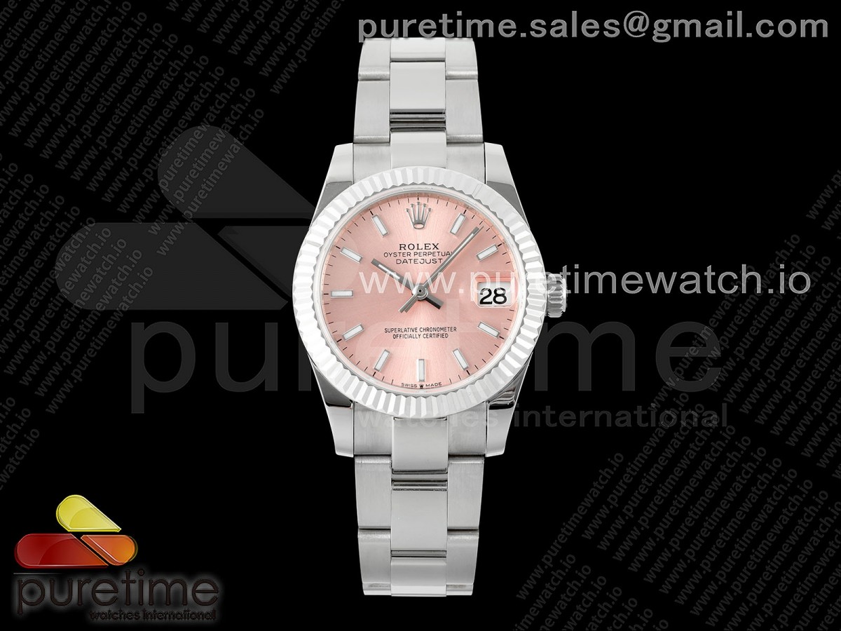 DateJust 31 278274 SS GMF 904L Steel Pink Stick Dial on Oyster Bracelet A2824