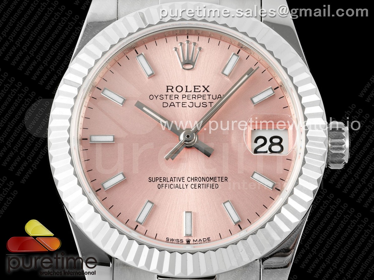 DateJust 31 278274 SS GMF 904L Steel Pink Stick Dial on Oyster Bracelet A2824