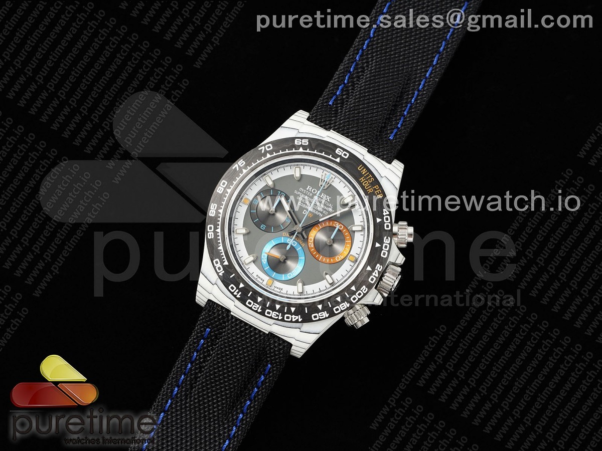 Daytona DIW White Carbon N6F Gray/White Dial on Black Nylon Strap SA4130