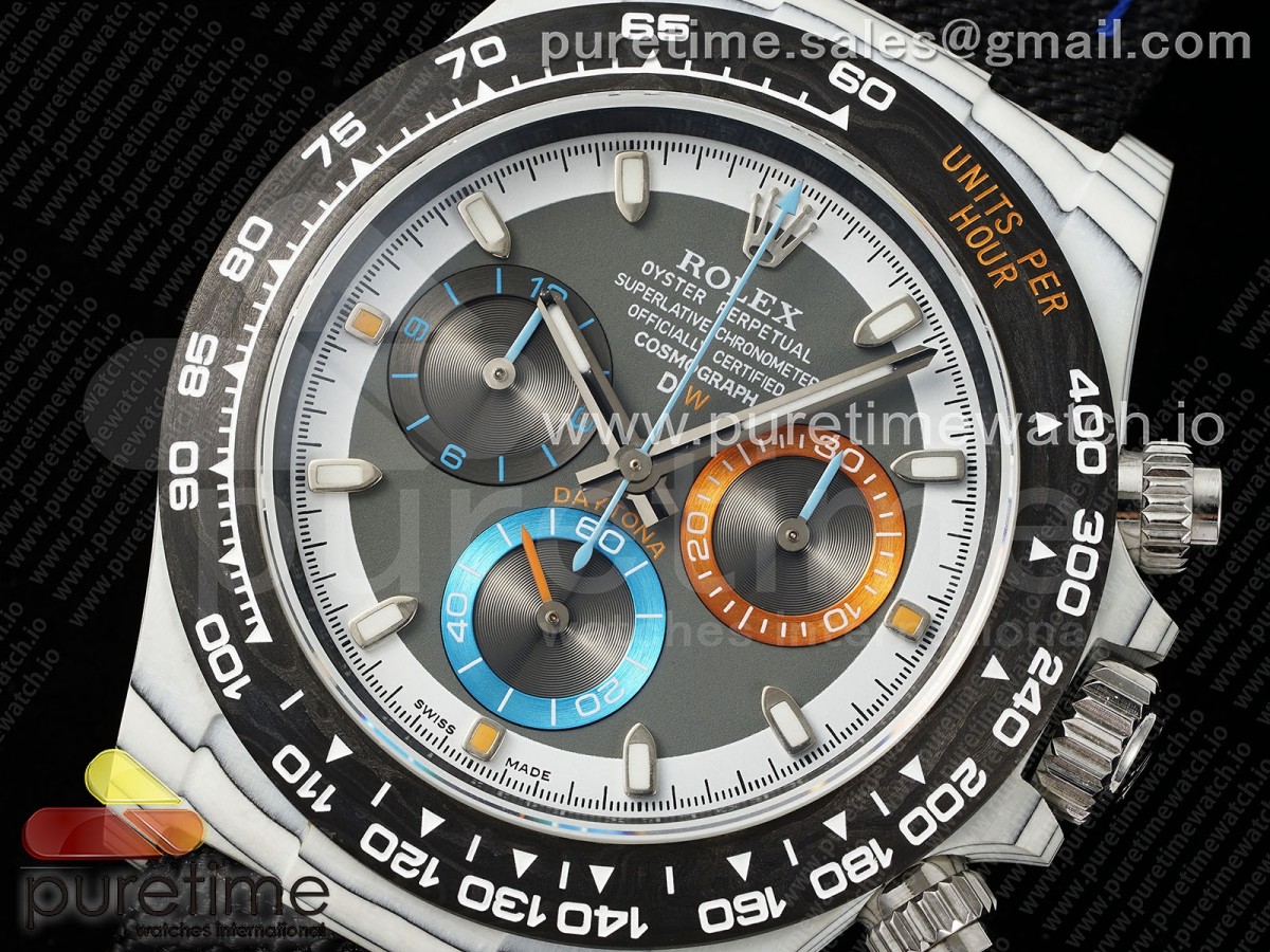 Daytona DIW White Carbon N6F Gray/White Dial on Black Nylon Strap SA4130