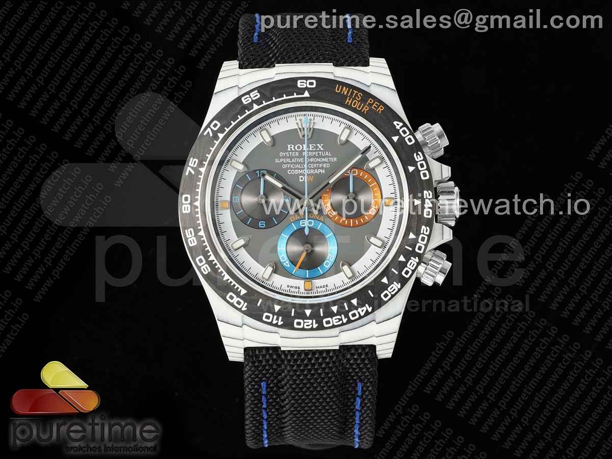 Daytona DIW White Carbon N6F Gray/White Dial on Black Nylon Strap SA4130