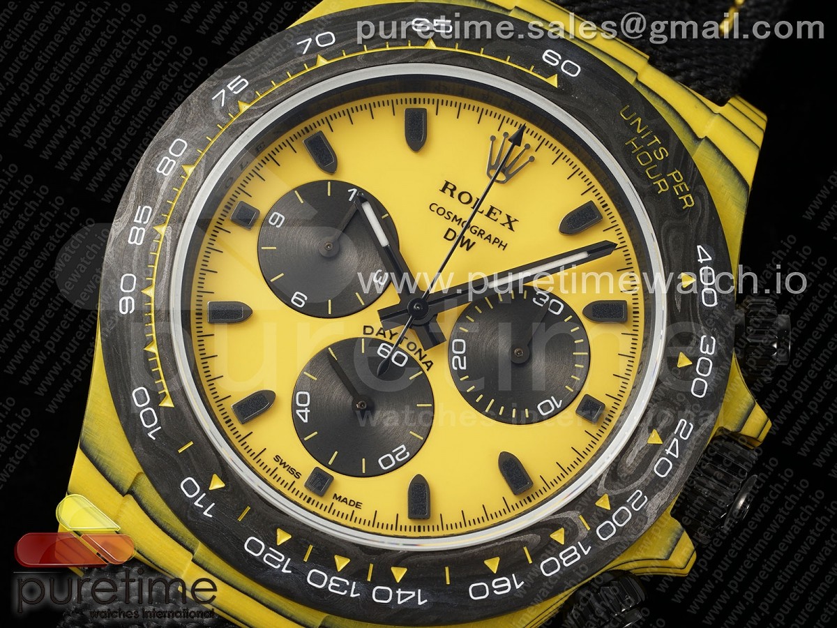 Daytona DIW Yellow Carbon N6F Yellow Dial on Black Nylon Strap SA4130
