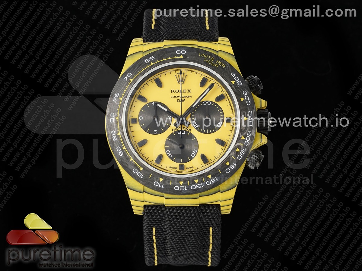 Daytona DIW Yellow Carbon N6F Yellow Dial on Black Nylon Strap SA4130