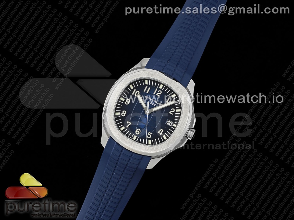 Aquanaut 5168G SS ZF Blue Dial on Blue Rubber Strap 330CS V2